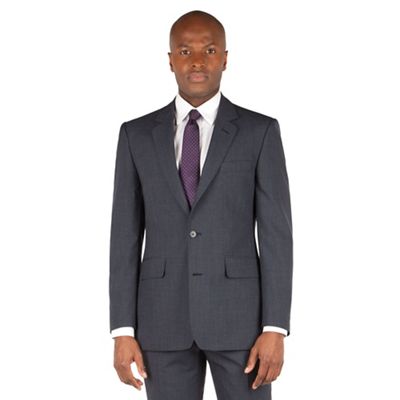 Hammond & Co. by Patrick Grant Slate Grey Stripe 2 button front tailored fit st james suit jacket